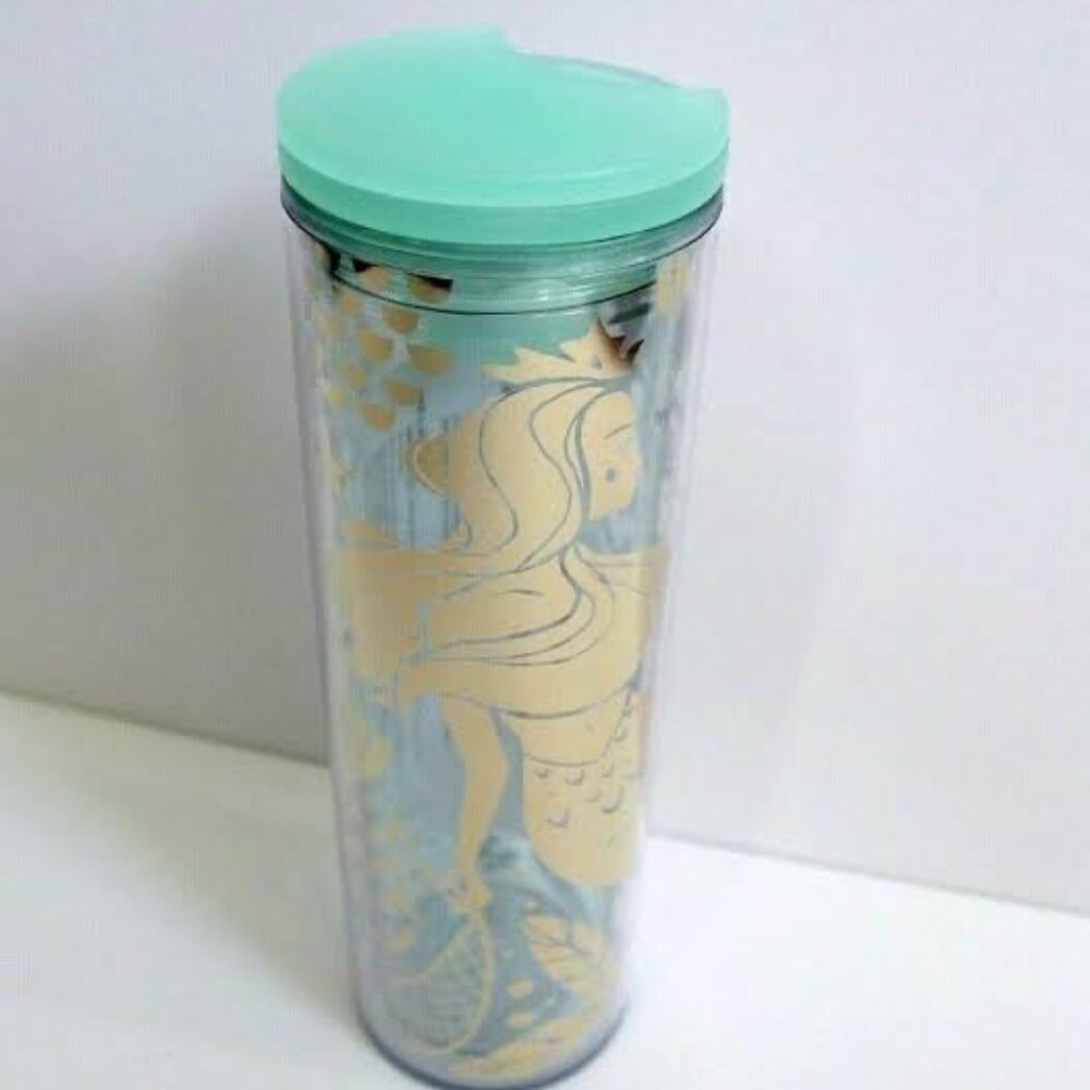 Starbucks Mermaid Scale Clear Acrylic Cold Cup Grande Tumbler 16 fl oz NWT